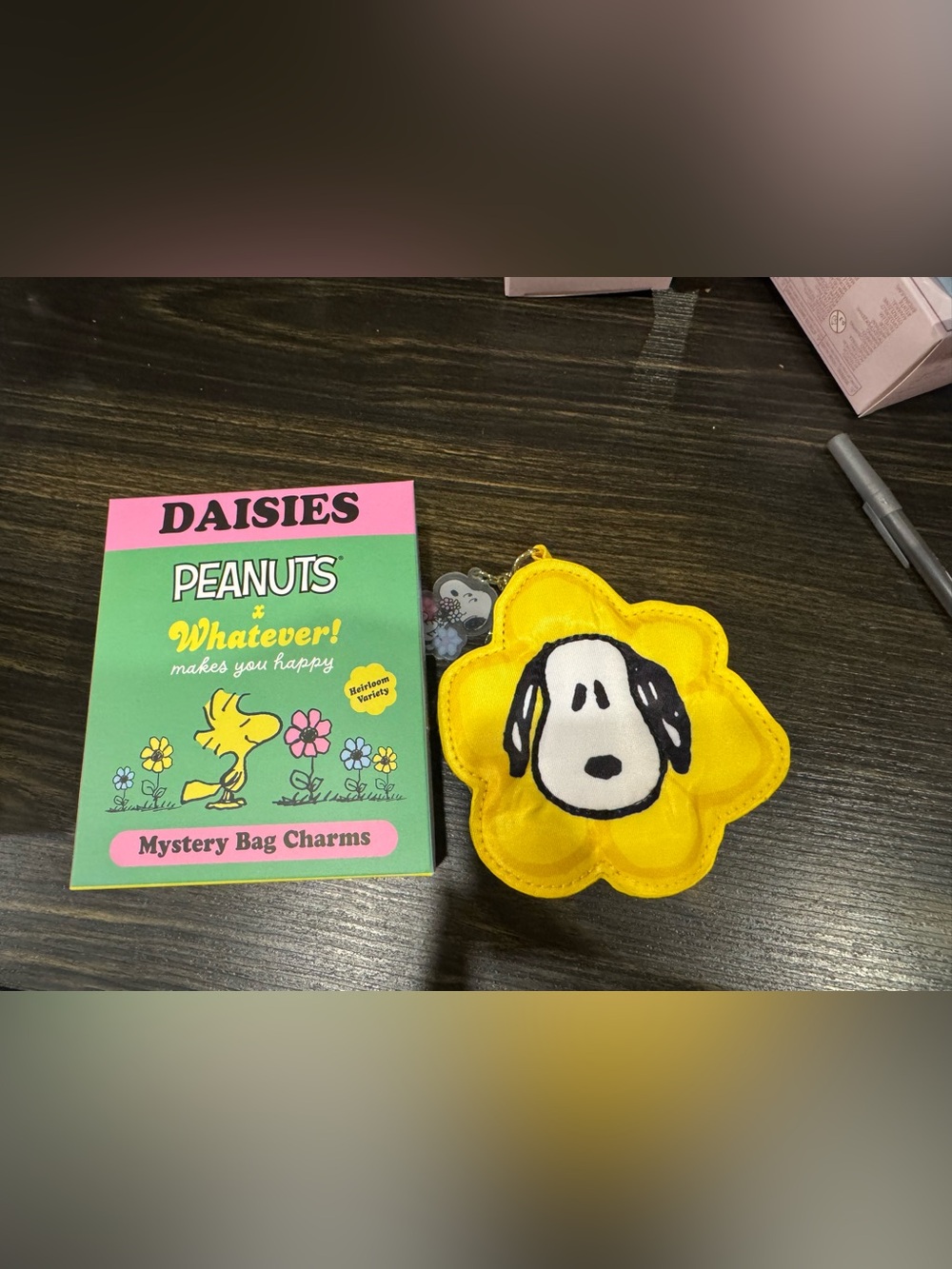 Peanuts Snoopy Yellow Flower Bag Charm